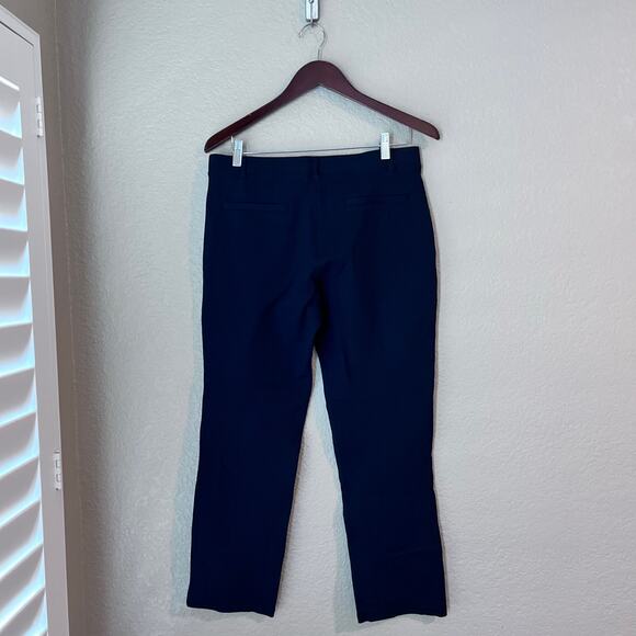 Quince Structured Legging Dress Pant Navy Blue Large Petite Rayon Stretch - Picture 3 of 7